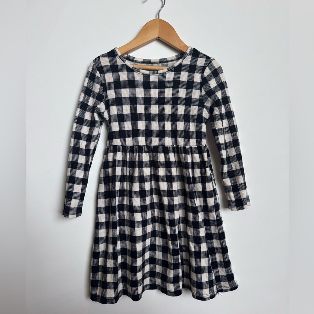 Old Navy Kids Black and White Plaid Dress